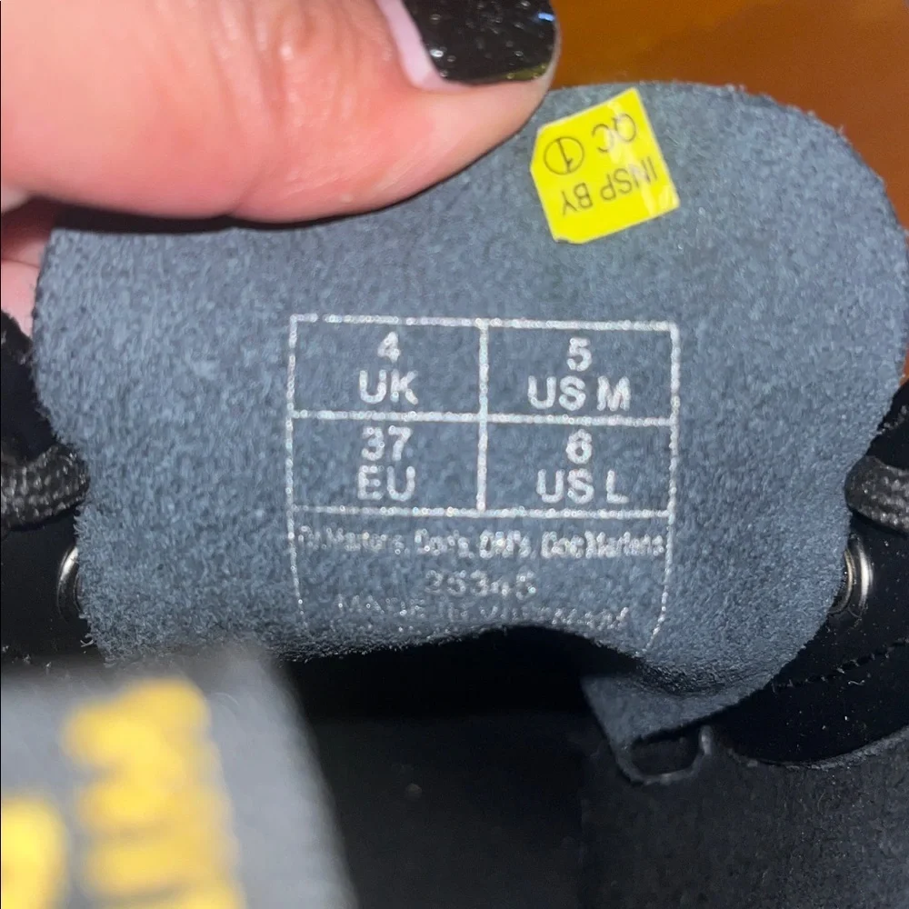 Dr. Martens NWOT Black Lace-Up Boots with Yellow Stitching - Picture 7 of 7